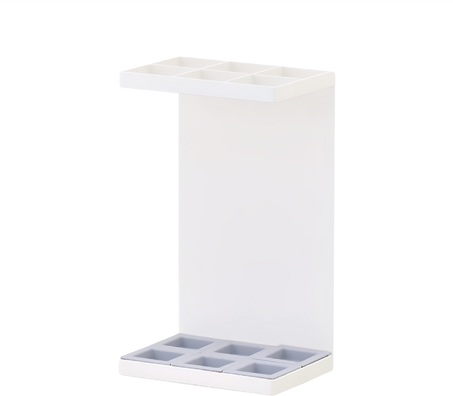 ikloo 宜酷屋 日式簡約長型6格鐵板傘架 17.5 x 11.5 x 30cm, 1個, 白色