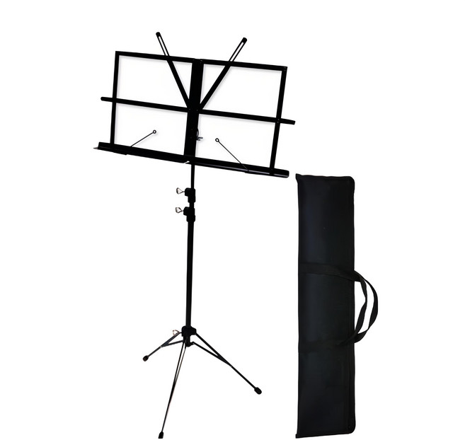 YHY 永鴻億 高級升降折疊小譜架 台灣製造 攜帶方便 摺疊收納, 黑色, 1組