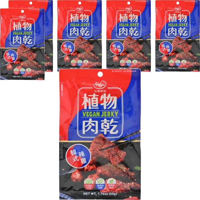 Hoya 弘陽食品 植物肉乾 韓式辣雞風味, 50g, 6包