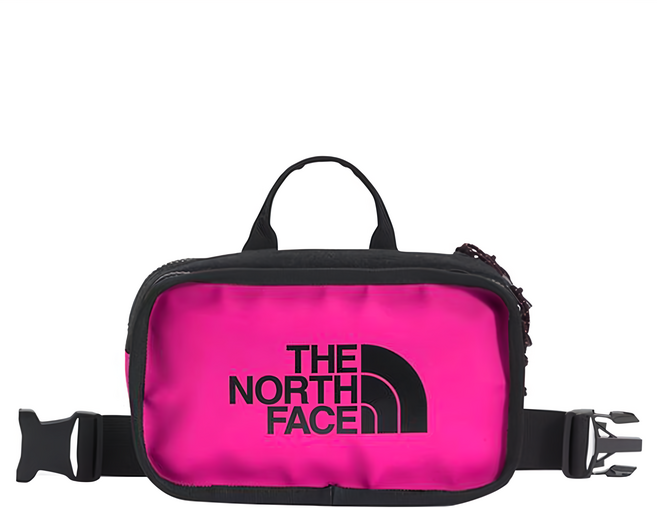 THE NORTH FACE 防潑水休閒斜跨腰包 FUCHSIA PINK-TNF BLACK(ND5), 粉色, 1個