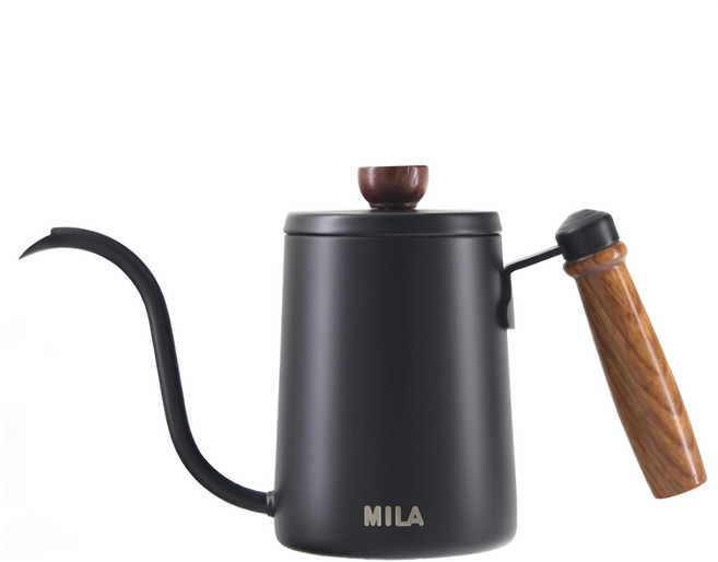 中國 MILA 木柄鶴嘴手沖壺 ML-A6603, 350ml, 1個, 壺身 + 壺蓋
