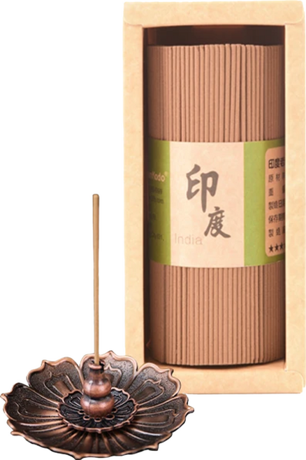 FushanKodo 富山香堂 催財聖物 印度老山935檀香 2個 + 福祿蓮花香座, 1組, 檀香
