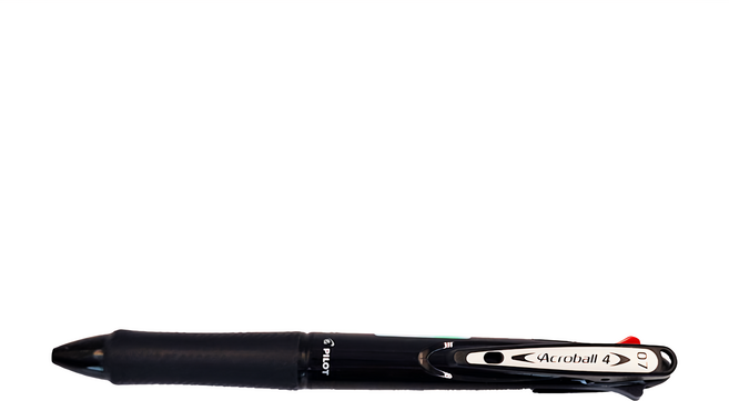 PILOT 百樂 Acroball 四色輕油舒寫筆 BKA45F-BG 0.7, 黑色, 10支