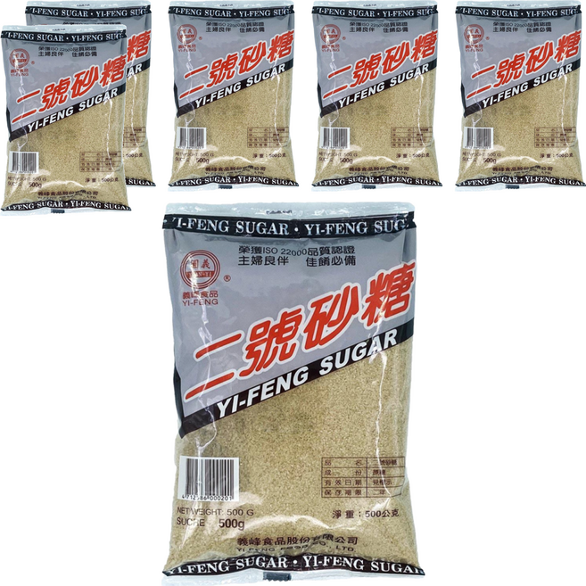 義峰食品 二號砂糖, 500g, 6包