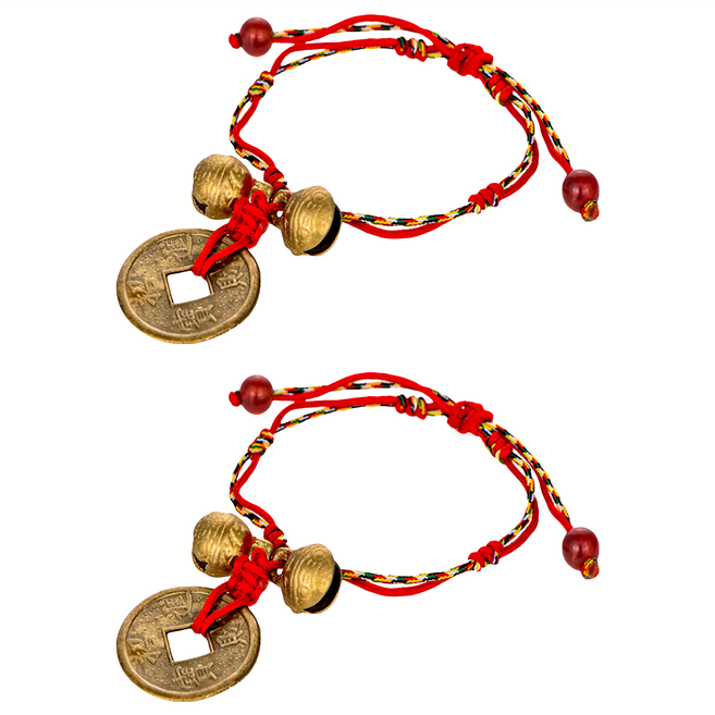 馥瑰馨盛 五帝錢雙銅鈴神獸法器, 2個