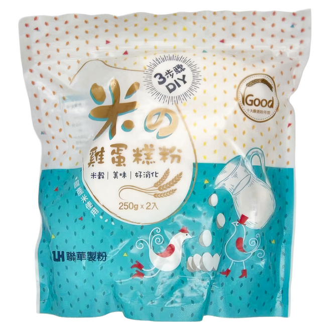 聯華製粉 米雞蛋糕粉 2包, 250g, 1袋