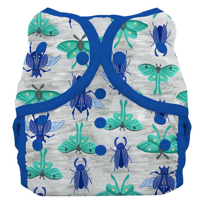 THiRSTiES 壓扣防水尿布兜, Arthropoda 灰色 + 深藍色, 1件
