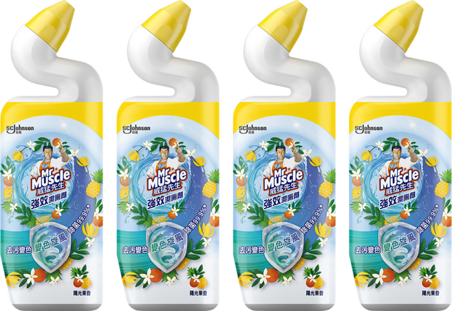 Mr Muscle 威猛先生 強效潔廁劑 變色威力 陽光果香, 750ml, 4瓶