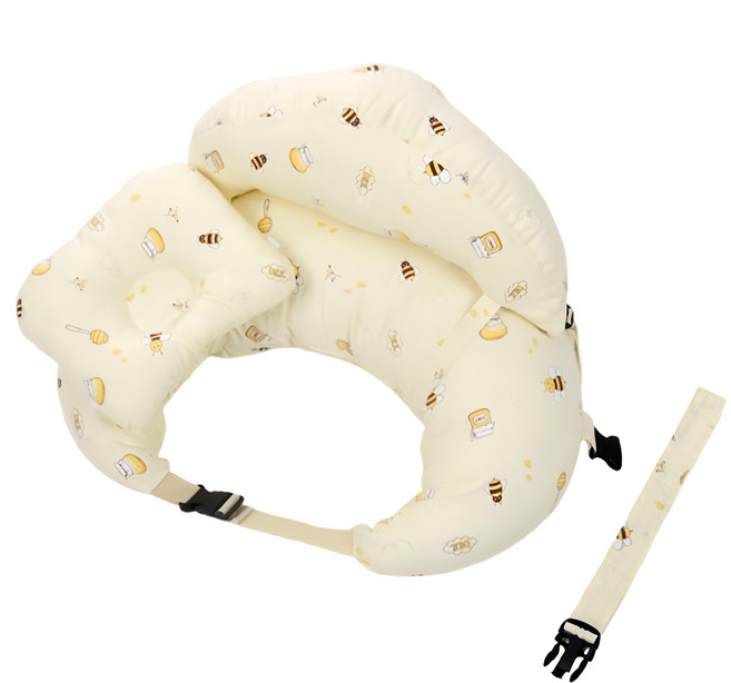 黃色小蜜蜂月亮枕 + 輔助肩帶 + 嬰兒枕 + 護欄, 1組