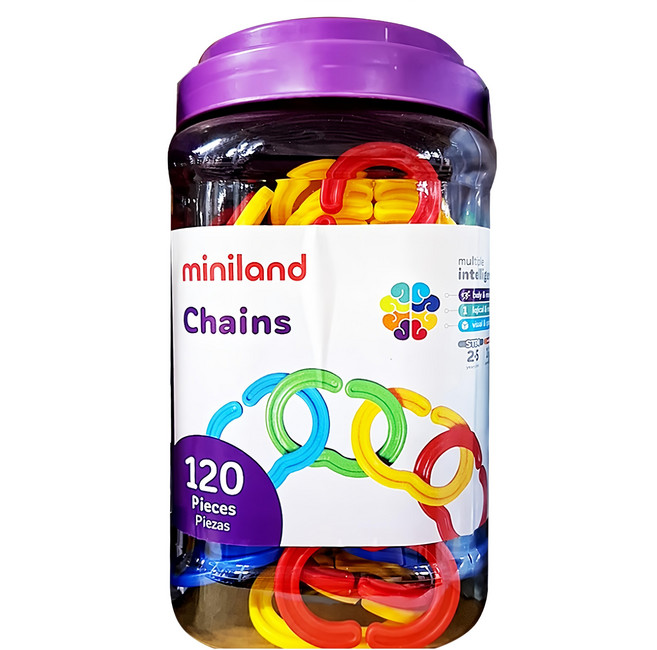 miniland 幼兒扣扣環, Multicolor, 120入