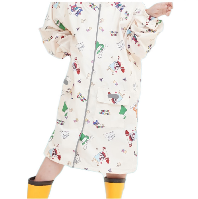 Shinchan 蠟筆小新 愛北鼻 兒童加厚加強加高領口防水雨衣 建議120~130cm