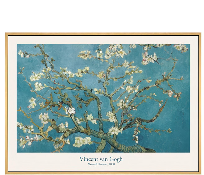 BOLUO GALLERY 菠蘿選畫所 梵谷 杏花 掛畫 70 x 50cm 木色 大師名作系列 AVAR5706D