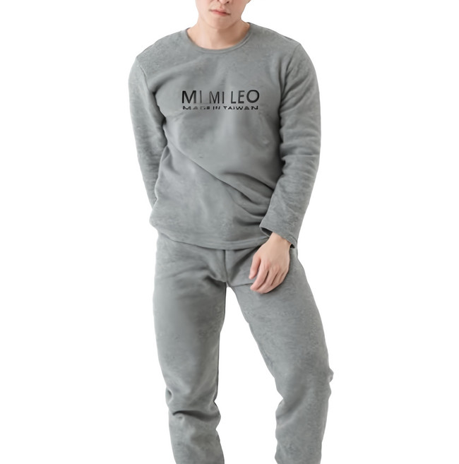 MI MI LEO 保暖刷毛居家LOGO休閒服