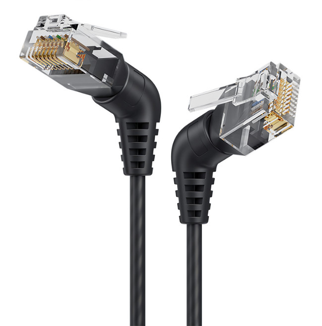 MoZuo 魔宙 Cat.8 40Gbps極速 可旋轉彎頭電競網路線, 黑色, 1.5m, 1條