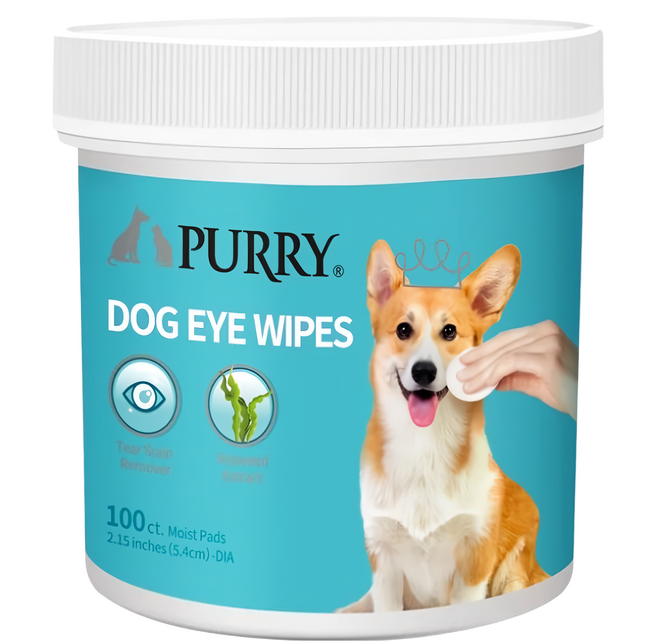 PURRY 派銳 犬用淚痕清潔布 海藻 100個, 1罐