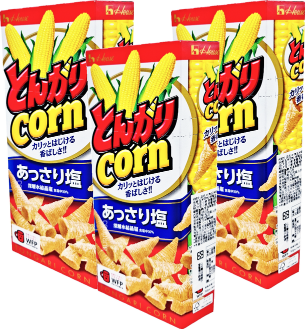 House 好侍 牛角玉米餅 鹽味 日本靜岡縣產, 68g, 3盒