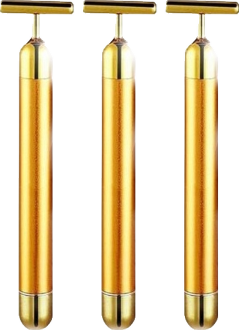 UNICAT 變臉貓 美肌導入儀 每分鐘6000次震動 T型按摩頭, 3支, 黃金