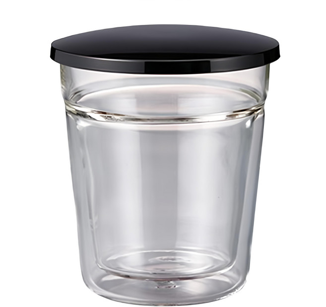 HARIO 好璃奧 鰭酒日本酒杯 180ml, 透明色 + 黑紅色, 1個