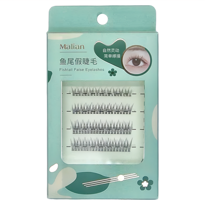 Malian 瑪莉安 魚尾分段式睫毛 自然靈動 簡單嫁接, G-7054, 1盒