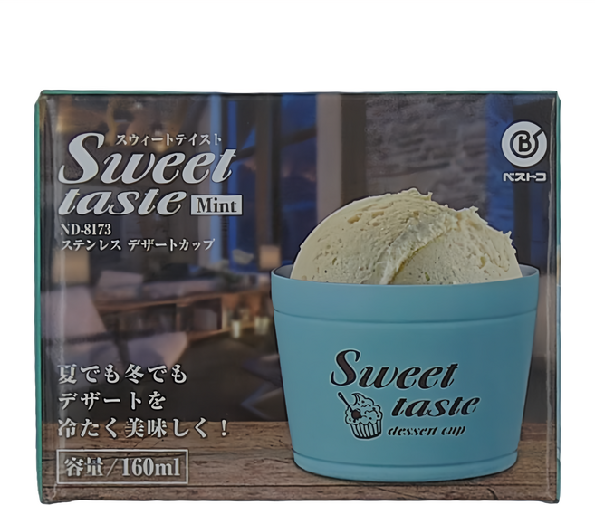 日本 Bestco 真空冰品杯 ND-8173 不鏽鋼雙層結構 容量160ml, 薄荷, 1個