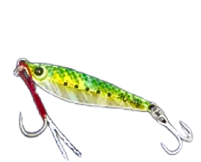 SAME 莎美 大肚魚 附鉤 Minnow Jig 3g 路亞 #09綠背, 1入, 1個