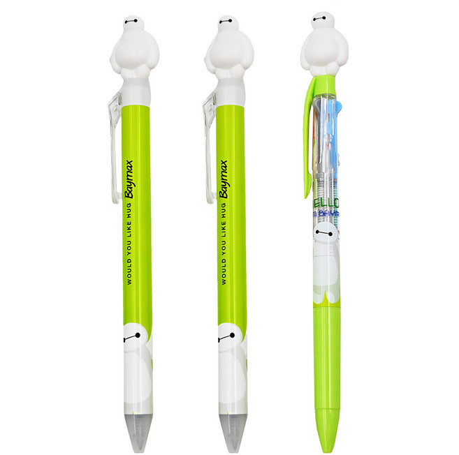韓國 hM PLUS 迪士尼造型原子筆 0.5mm 3支, 杯麵 3色 + 單色 2支, 1組