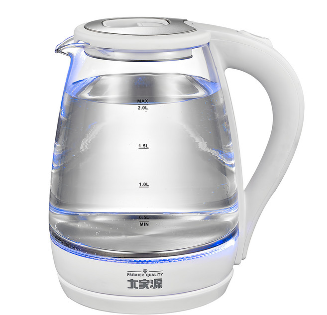 大家源 晶漾玻璃快煮壺 2.0L, TCY-262002, 1個