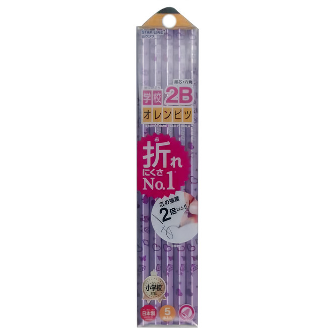 KUTSUWA 學校鉛筆不易斷芯款 2B ST101PU, 紫色, 5支