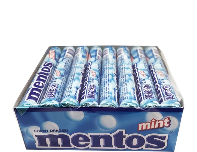 mentos 曼陀珠 薄荷味糖果 24條裝, 907.2g, 1盒