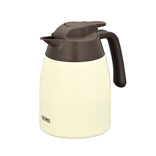 THERMOS 膳魔師 不銹鋼真空保溫壺, 奶油白, 1L, 1個