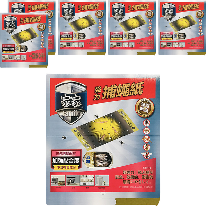 家家 強力捕蠅紙 3入, 45g, 6盒