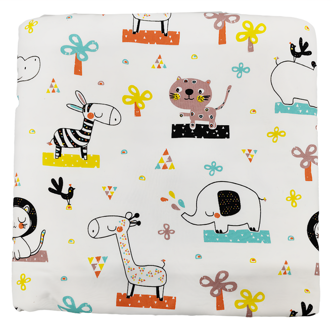 ELFIN DOLL 竹纖維三層嬰兒防水隔尿墊 加大 大獅子動物園 180 x 200cm 1個, 大獅子動物園 白色, 1件