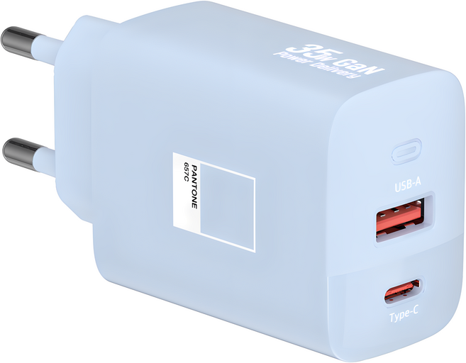 팬톤 GaN PPS 35W 2포트 PD 고속 멀티 충전기 PD35WAC, 1개, 스카이