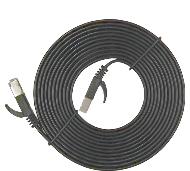 POLYWELL 寶利威爾 CAT6A扁線 高速網路線 RJ45 福祿克認證 PW15-W48-D154, 3m, 黑色, 1條