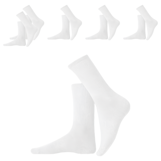 Amiss 機能感 萊卡厚磅運動長襪, 白色, 6雙
