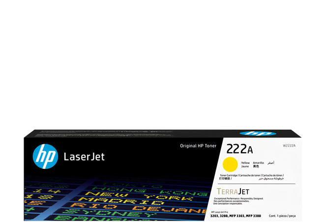 hp 惠普 222A黃色原廠碳粉匣 W2222A, 黃色, 1個