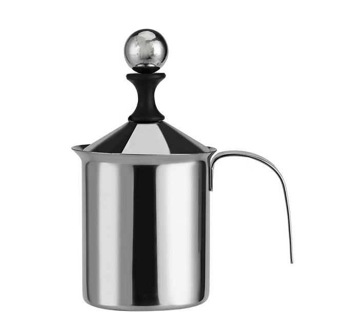 BELLE design 不鏽鋼 雙層濾網 奶泡器 M, 1個, 銀色