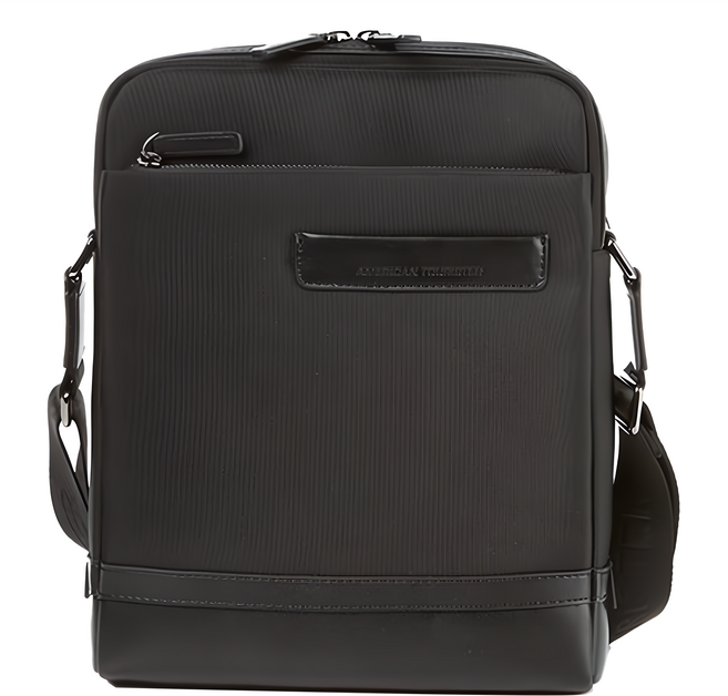 美國旅行者 AMERICAN TOURISTER UNIV 斜挎包 多層收納空間 男女通用, 黑色