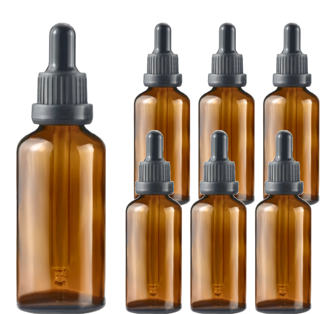 小麥購物 玻璃滴管 D013 20ml, 茶色, 7個