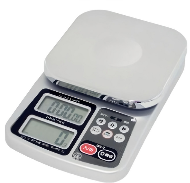 dretec 閃光一台二役 雙功能廚房料理電子秤 KS-210SV 亮銀色 2kg, 1個