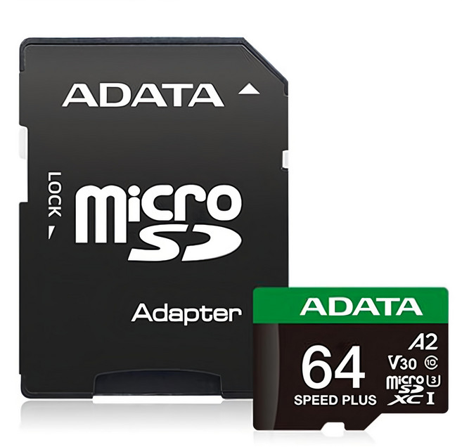 ADATA 威剛 Speed Plus microSDXC UHS-I U3 A2 V30 記憶卡 附轉卡, 1個, 64GB