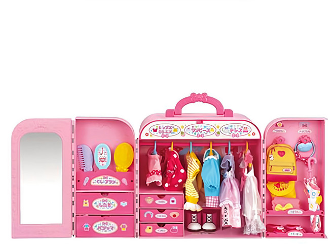 Mell Chan 小美樂衣櫃提盒 玩具收納 整理 置物 居家 用品, 粉色, 1盒