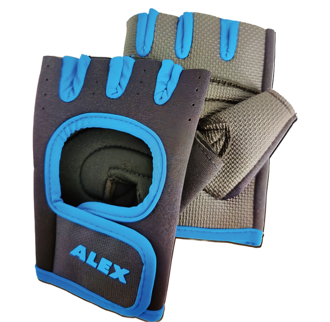 ALEX SPORTS 第二代強力手套, 藍色 + 黑色, 1雙