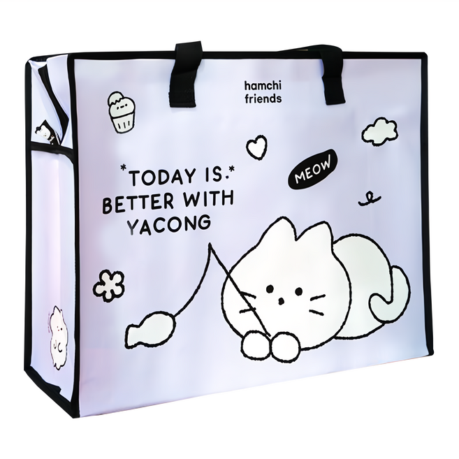 hemchi friends 防水購物袋, 1個, 紫色