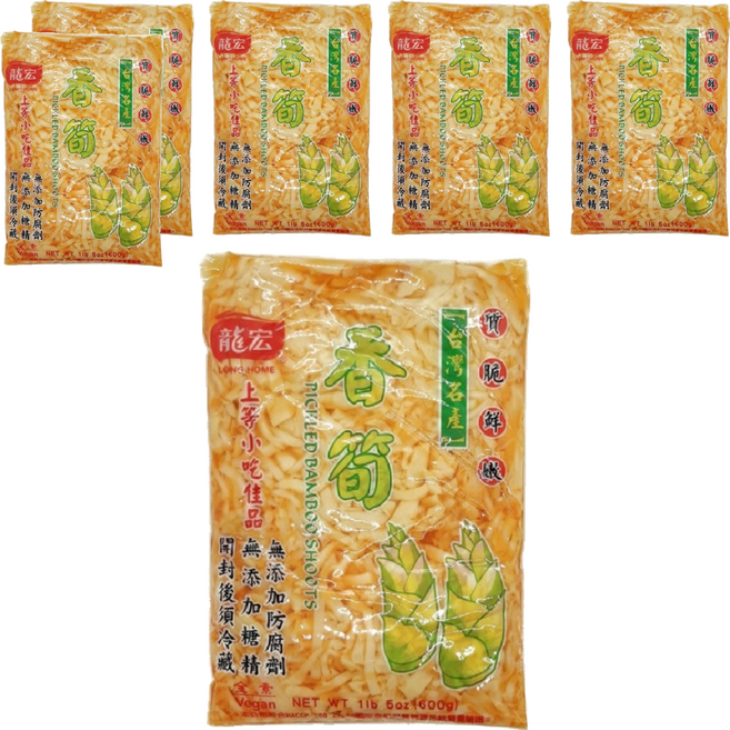 龍宏 香筍 台灣本產高山筍 軟嫩爽脆 全素食品, 600g, 6包