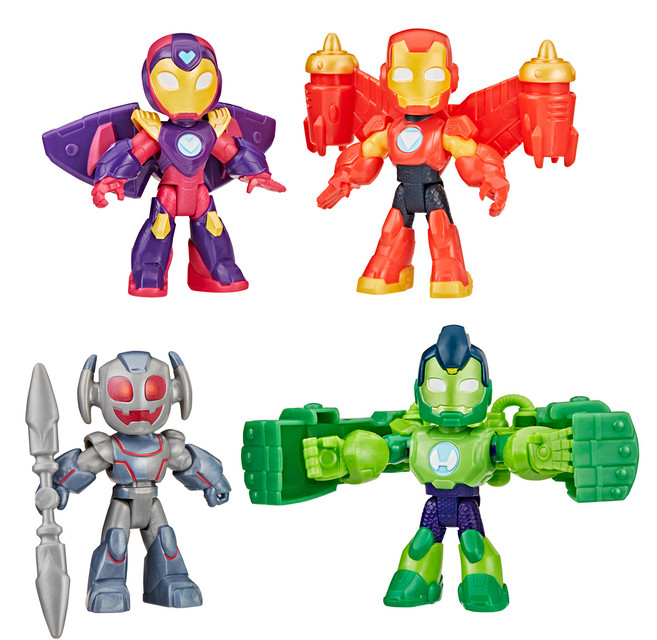 Hasbro 孩之寶 MARVEL 漫威 鋼鐵人與他的裝甲朋友 裝甲人物4件組, 多色, 1盒