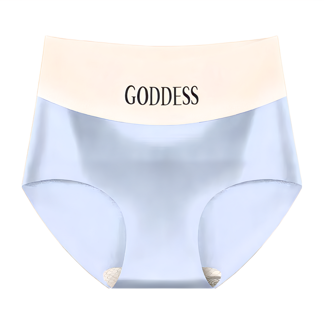 高腰冰絲無痕透氣收腹提臀內褲, 灰藍