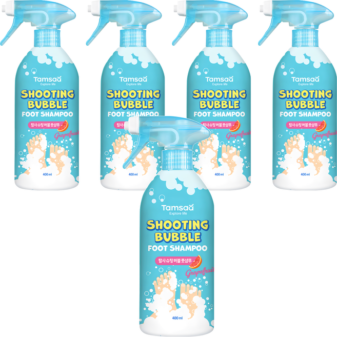 Tamsaa 足部沐浴泡泡 葡萄柚雞尾酒香, 400ml, 5瓶, 1入