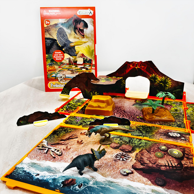 COLLECTA 迷你史前動物書玩具套組 英國高擬真模型, 1盒, 橘色