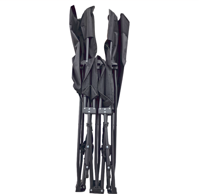 STYLE 格調 10腳款摺疊行軍床 摺疊躺椅強化牛津布/加粗鋼管, 黑色